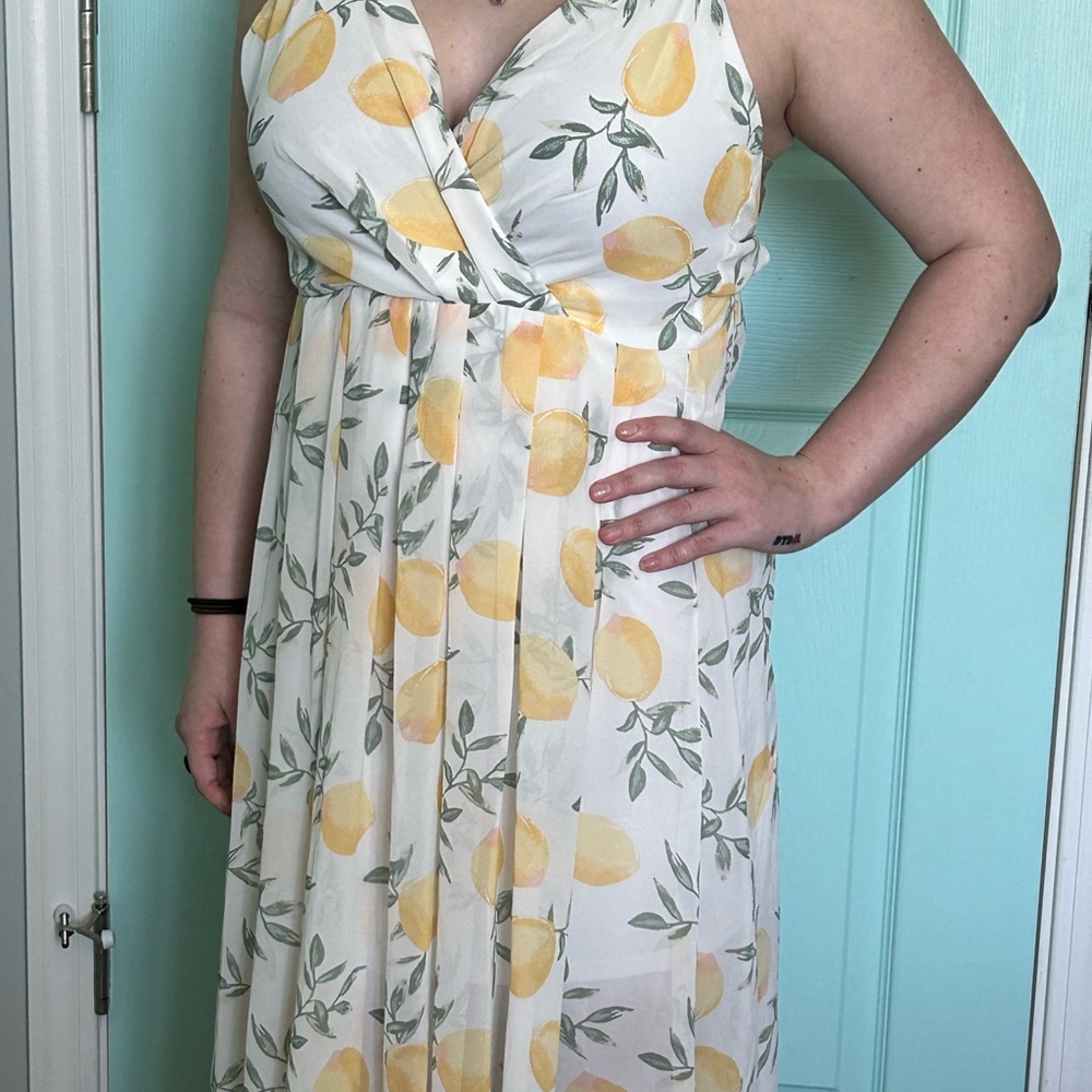 Charlotte Russe lemon chiffon dress